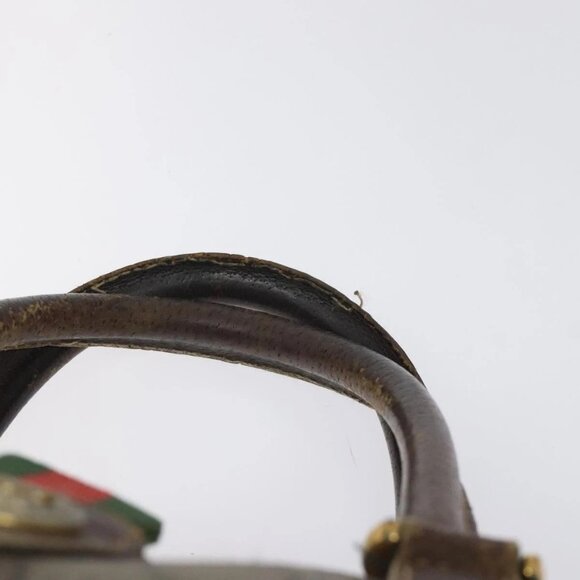 GUCCI GG Supreme Web Sherry Line Hand Bag PVC Beige Gold - Picture 8 of 16